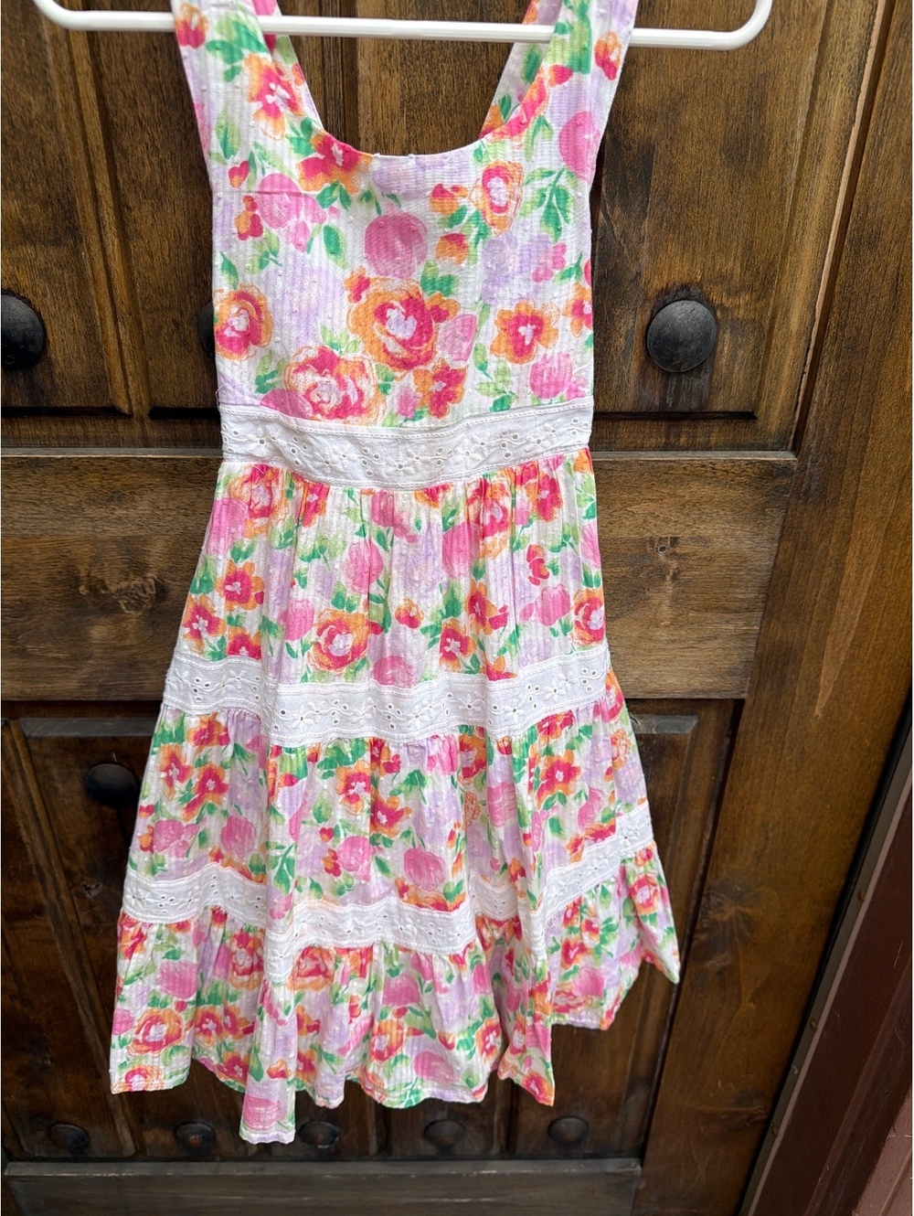 Tommy Bahama Girls Floral Dress Size 6 with Lace Detail